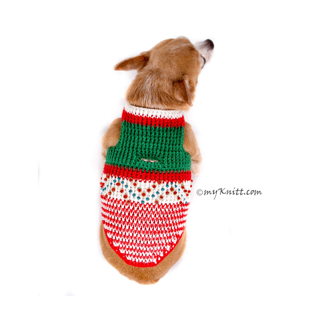 Christmas Dog Harness Pearls Beads DF8
