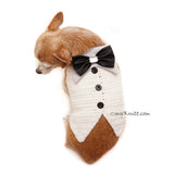 White Elegant Dog Tuxedo Wedding Costume, Chihuahua Wedding Tuxedo DF96 by Myknitt (3)