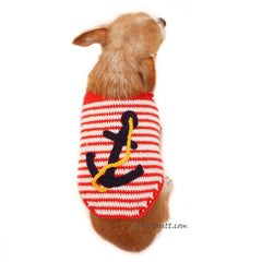 Captain Marine Dog Costume Sailor Navy Pet Clothes Crochet DF97 by Myknitt