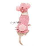 Pink Dog Clothes Bunny Pom Pom Hat Cute Knitting Pet Sweater DF99 by Myknitt (4)