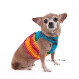 Rainbow Dog Harness Velcro Adjustable Choke Free Puppy Clothes DH45 - Myknitt