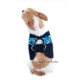 Velcro Dog Harness Blue Turquoise Choke Free Pet Collar DH46 Myknitt (3)