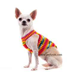 Colorful Cotton Dog Harness Comfortable Choke Free Hand Crochet DH47