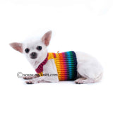 Cute Dog Harness Rainbow Colorful Cotton Choke Free Crochet DH5