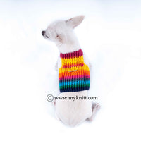 Cute Dog Harness Rainbow Colorful Cotton Choke Free Crochet DH5