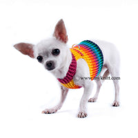 Cute Dog Harness Rainbow Colorful Cotton Choke Free Crochet DH5