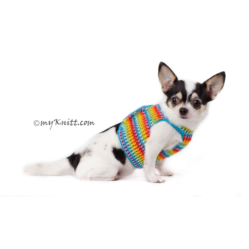 Fun Colorful Rainbow Dog Harness Velcro DH60