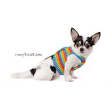 Fun Colorful Rainbow Dog Harness Velcro DH60 By Myknitt