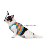 Fun Colorful Rainbow Dog Harness Velcro DH60 By Myknitt (1)