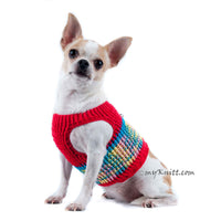 Red Turquoise Dog Harness Soft Cotton Choke Free Collar DH67