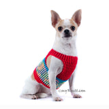 Red Turquoise Dog Harness Soft Cotton Choke Free Collar DH67