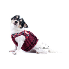 Burgundy Velcro Dog Harness Adjustable Chihuahua Clothes with D Ring DH70
