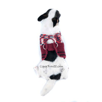 Burgundy Velcro Dog Harness Adjustable DH70