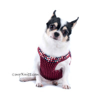 Burgundy Velcro Dog Harness Adjustable DH70