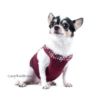 Burgundy Velcro Dog Harness Adjustable DH70