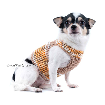 Rustic Dog Harness Earth Cotton Color Pet Collar DH71 by Myknitt