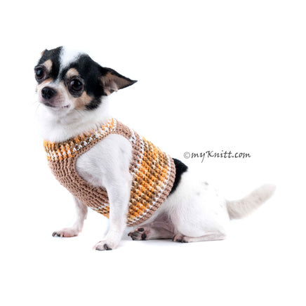 Rustic Dog Harness Earth Cotton Color Pet Collar DH71 by Myknitt (1)
