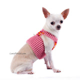 Pink Peach Dog Harness Short Comfortable Pet Collar DH72 Myknitt (1)