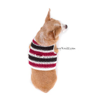 Black Maroon Dog Harness Vest Handmade Knit Choke Free Collar DH74 by Myknitt (2)
