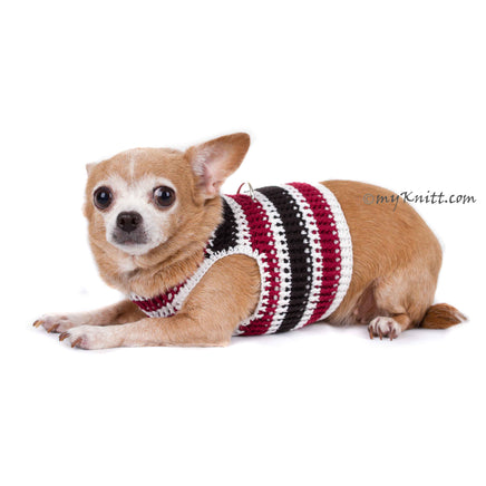 Black Maroon Dog Harness Vest Handmade Knit Choke Free Collar DH74 by Myknitt (3)