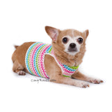 Rainbow Pink Turquoise Baby Color Hand Knitting Dog Harness Choke Free DH75 by Myknitt