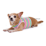 Rainbow Pink Turquoise Baby Color Hand Knitting Dog Harness Choke Free DH75 by Myknitt (2)