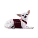 Burgundy Pink Cotton Dog Harness Soft Pet Vest Harness DH7 by Myknitt (1)