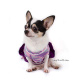 Purple Dog Dress Crocheted Ruffle Lace Trim Chihuahua Clothes DK775 by Myknitt (1)