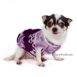 Purple Dog Dress Crocheted Ruffle Lace Trim Chihuahua Clothes DK775 by Myknitt (2)