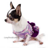 Purple Dog Dress Crocheted Ruffle Lace Trim Chihuahua Clothes DK775 by Myknitt (3)