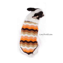 Pumpkin Dog Costume for Halloween Unique Wavy Crocheted DK781 by Myknitt