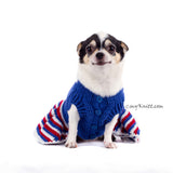 Union Jack Dog Dress Ruffle Crocheted DK790 Myknitt (1)