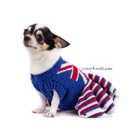 Union Jack Dog Dress Ruffle Crocheted DK790 Myknitt (2)