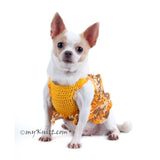 Ruffle Crochet Dog Dress Rhinestones Pet Harness DK912 Myknitt (3)