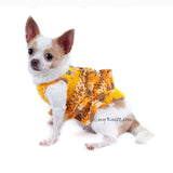 Ruffle Crochet Dog Dress Rhinestones Pet Harness DK912