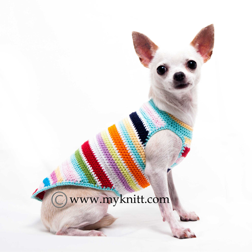 Colorful Cute Dog Clothes Cotton Handmade Crochet DK995
