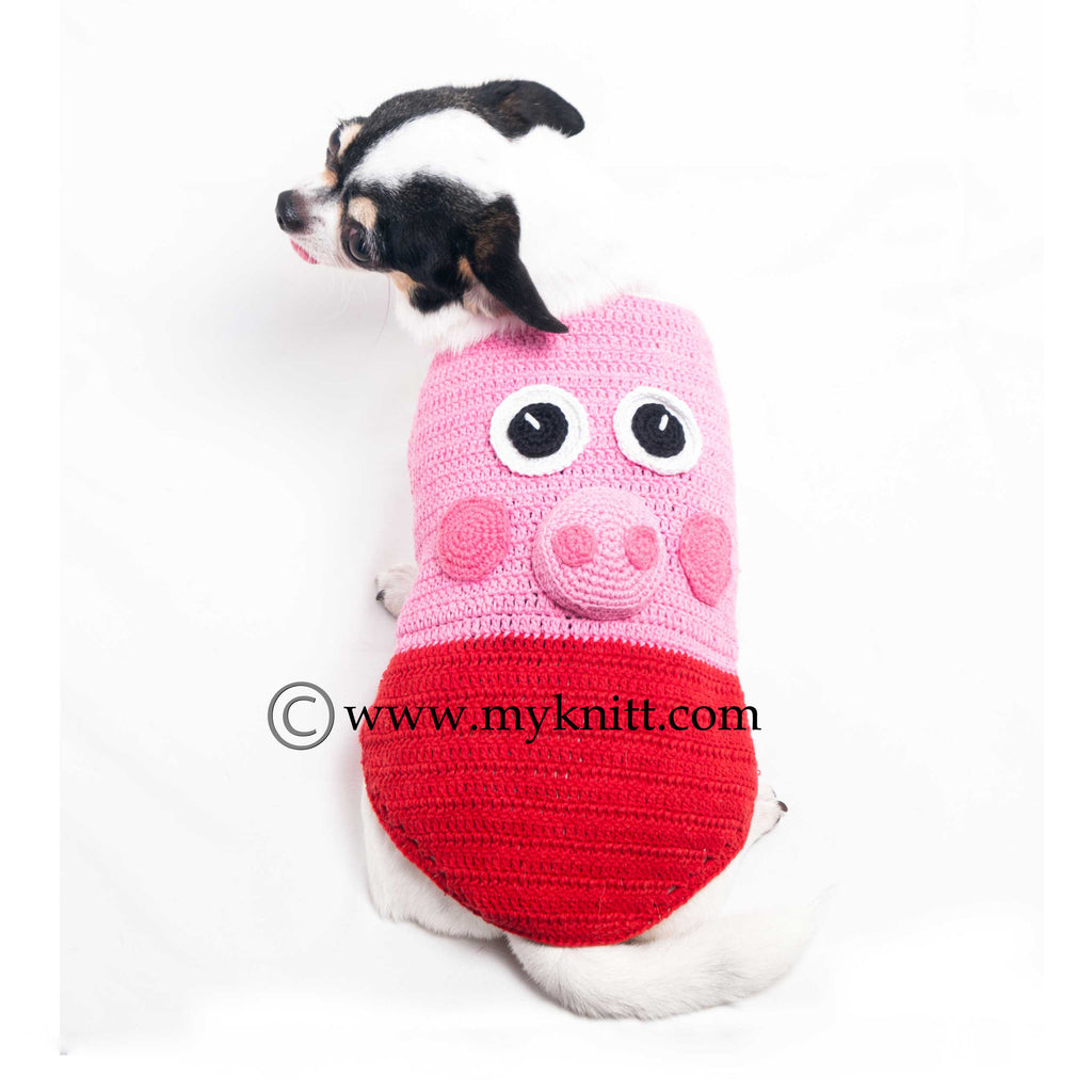 Peppa Pig Dog Costumes Unique Handmade Crochet DK998