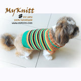 Casual Dog Clothes Boy Stripes Crocheted DK813 by Myknitt (1)