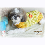 Warm Dog Sweater Green Handmade Knitting DK814 by Myknitt (1)