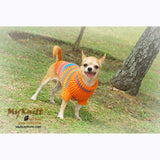 Bohemian Dog Sweater Colorful Warm and Cozy Knitted Cotton DK816 by Myknitt (2)