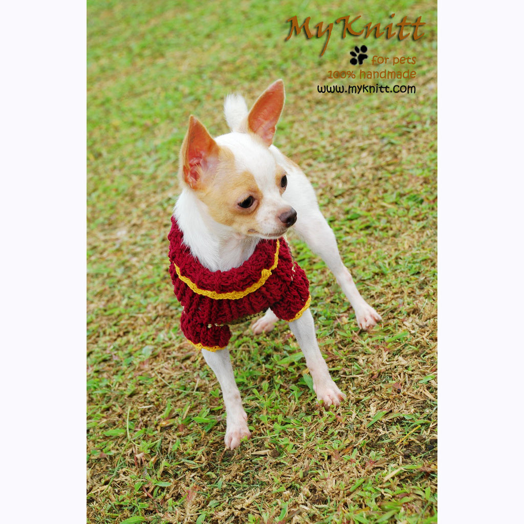 Camo Dog Sweater Cotton Soft and Warm Handmade Knitting DK821