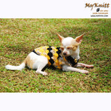 Black Yellow Diamond Chihuahua Clothes Cotton Knitting DK823 by Myknitt