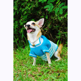Blue Dog Suit Chihuahua Clothes Dahschund Yorkie Handmade crochet DK825 by Myknitt