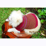 Burgundy Maroon Dog Sweater Cotton Hand Knitting DK835 by Myknitt (1)