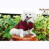 Burgundy Maroon Dog Sweater Cotton Hand Knitting DK835 by Myknitt (2)