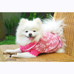 Pink Dog Clothes Lightweight Cotton Crocheted DK836