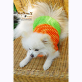 Orange and Mint Green Turtle Neck Dog Sweater Warm and Comfortable DK837 by Myknitt (2)