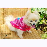 Bohemian Pink Dog Clothes Gypsy Style Diamond Crochet Pattern DK838 by Myknitt (1)