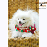 Cute Maroon Dog Poncho with Fluffy Cotton Ball DK839 by Myknitt