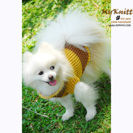 Mustard Turtle Neck Big Dog Clothing Crochet Dog Sweater DK843 by Myknitt
